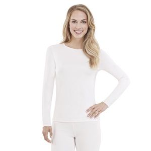 Cuddl Duds Climatesmart Long Sleeve Crew, White XL